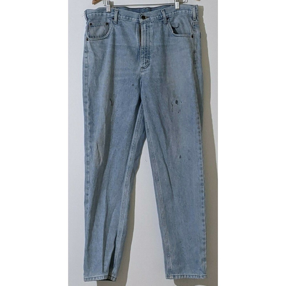 Men’s Carhartt Blue Jeans Relaxed Fit Denim B17 STW 38x32 Distressed Work Wear